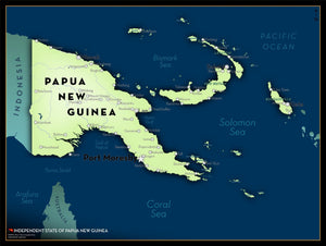 Papua New Guinea Executive Style Wall Map