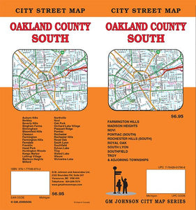 Oakland County South Street Map by GM Johnson
