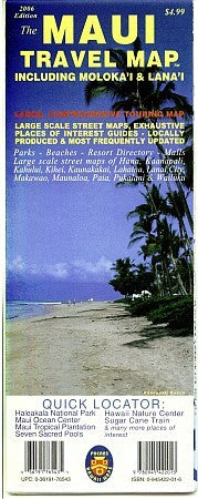 Cover of The Maui Travel Map, including Moloka'i and Lana'i by Phears Hawaii Maps