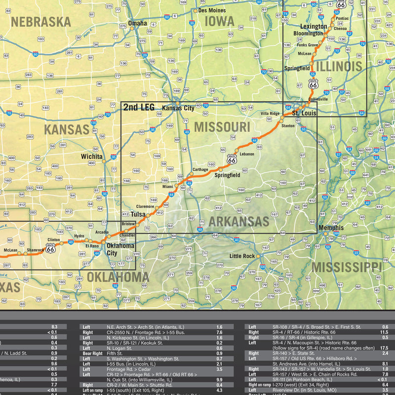 Rides of a Lifetime Route 66 Wall Map Maps.com