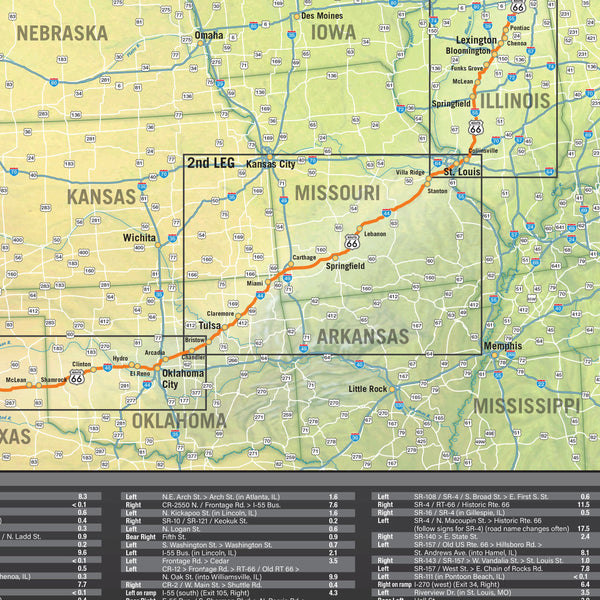 Rides of a Lifetime Route 66 Wall Map Maps.com