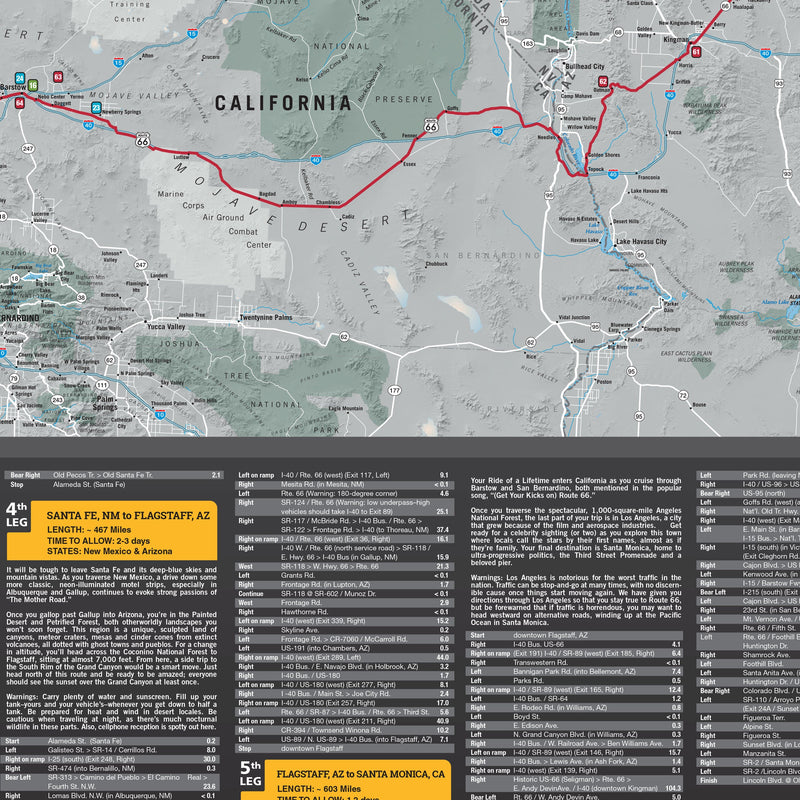 Rides of a Lifetime Route 66 Wall Map Maps.com