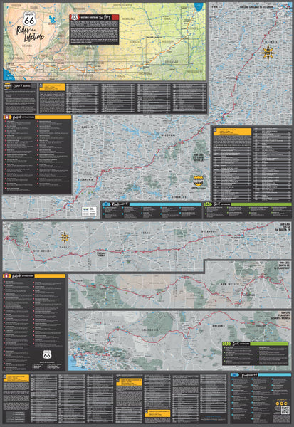 Rides of a Lifetime Route 66 Wall Map Maps.com