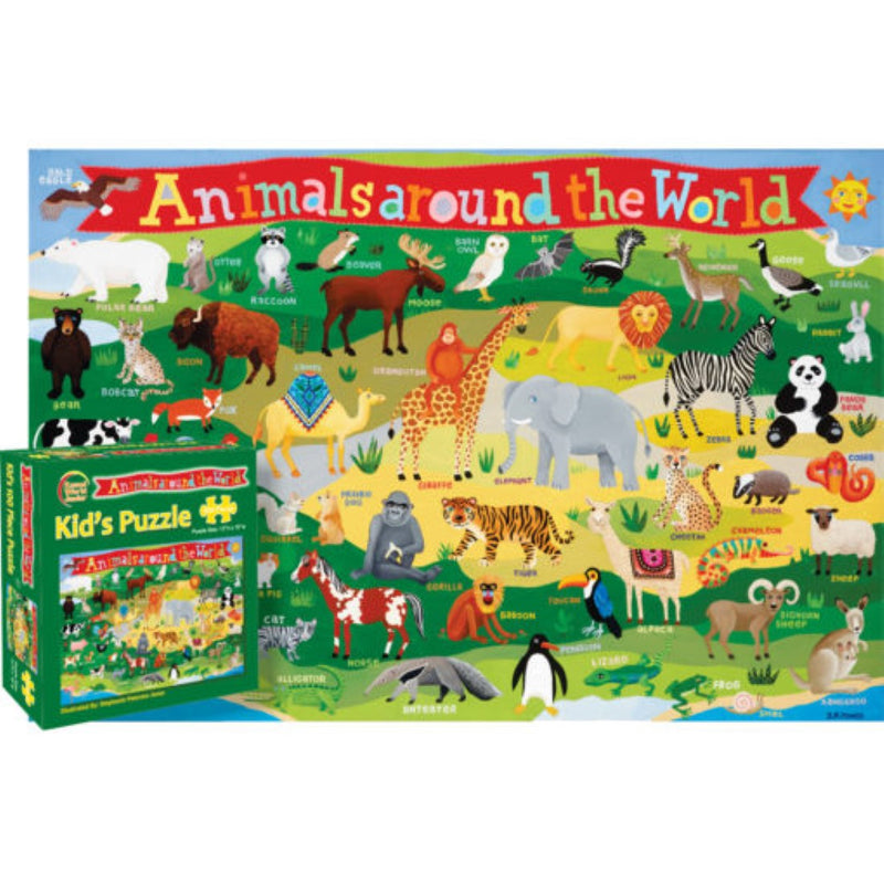Animals Around the World 100 Piece Puzzle Maps.com