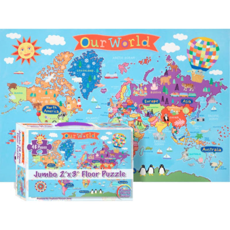 Kid's World Jumbo 48 Piece Floor Puzzle Maps.com