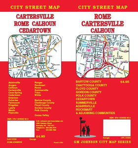 Rome / Cedartown / Cartersville / Calhoun / Summerville, Georgia Street Map by GM Johnson