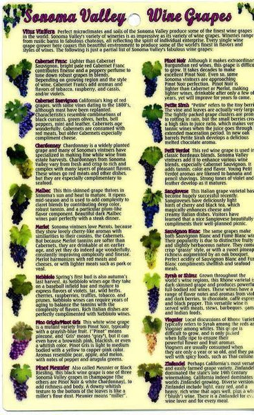 Sonoma Valley Wine Grapes Card by Frankos Maps Ltd. Eastview