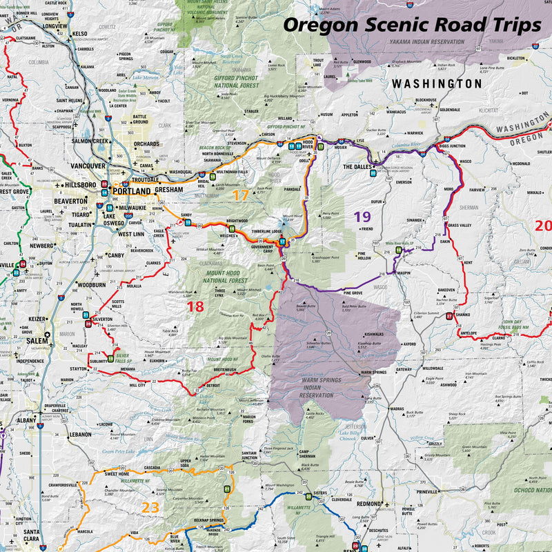 Oregon Scenic Road Trips Wall Map Maps.com