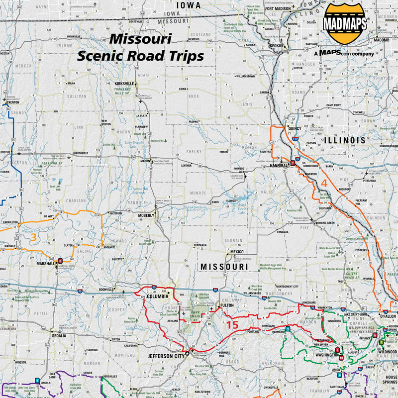 Missouri Scenic Road Trips Wall Map Maps.com