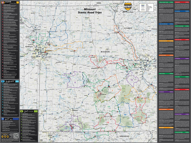 Missouri Scenic Road Trips Wall Map Maps.com