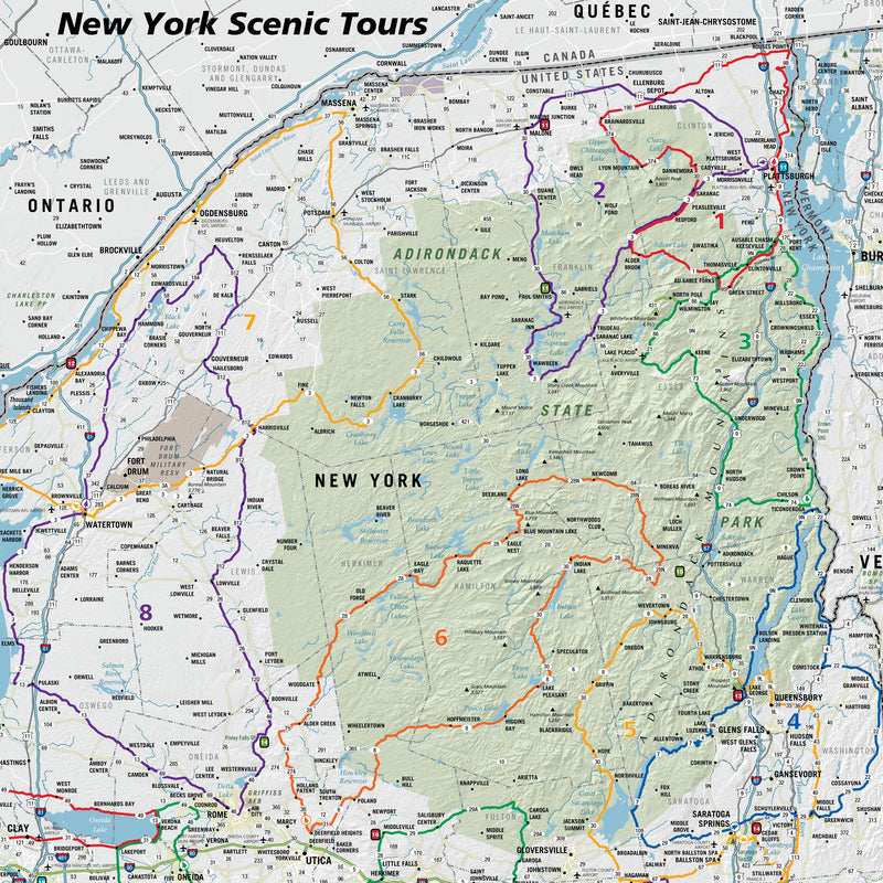 New York Scenic Road Trips Wall Map Maps.com
