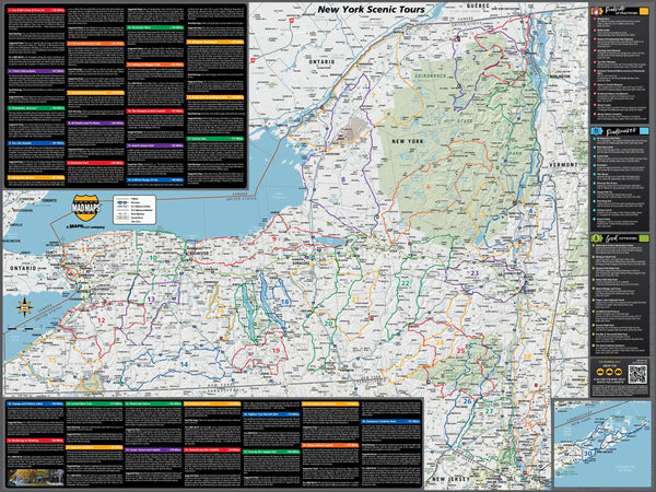 New York Scenic Road Trips Wall Map Maps.com