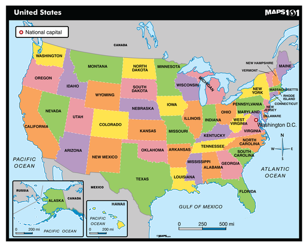 Primary Level: United States Political Maps.com