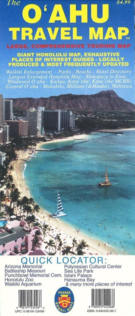 Cover of The O'ahu Travel Map by Phears Hawaii Maps