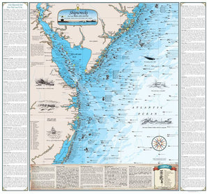 Shipwrecks of the Mid-Atlantic Map (Laminated) by Sealake Products
