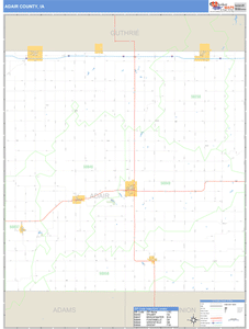 Adair County, Iowa Zip Code Wall Map
