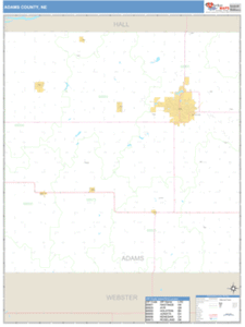 Adams County, Nebraska Zip Code Wall Map