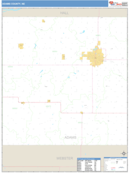 Adams County, Nebraska Zip Code Wall Map Market Maps (IDI)