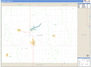 Adams County, Iowa Zip Code Wall Map
