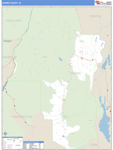 Adams County, Idaho Zip Code Wall Map