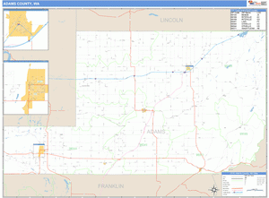 Adams County, Washington Zip Code Wall Map