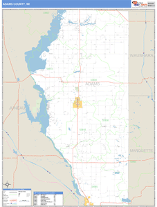Adams County, Wisconsin Zip Code Wall Map