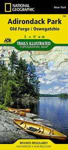Adirondack Park, Old Forge and Oswegatchie, Map by National Geographic Maps