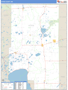 Aitkin County, Minnesota Zip Code Wall Map