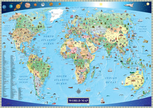 Illustrated Map of the World for Kids