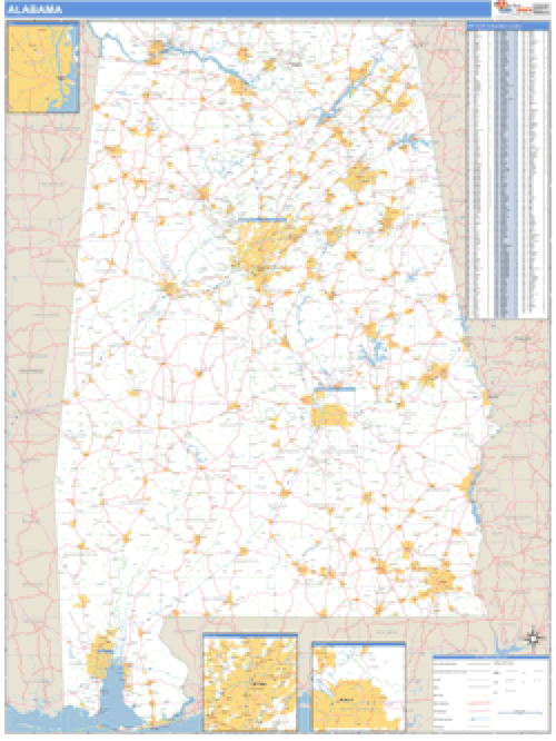 Alabama ZIP Code Wall Map Market Maps (IDI)