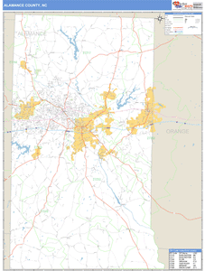 Alamance County, North Carolina Zip Code Wall Map