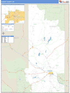 Albany County, Wyoming Zip Code Wall Map