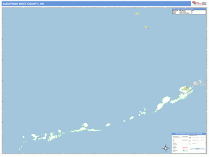 Aleutian Islands WeSt. County, Alaska Zip Code Wall Map