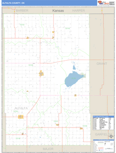 Alfalfa County, Oklahoma Zip Code Wall Map