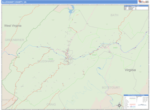 Alleghany County, Virginia Zip Code Wall Map