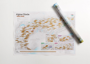 Scratch Off Alpine Climbs map by Maps International Ltd.