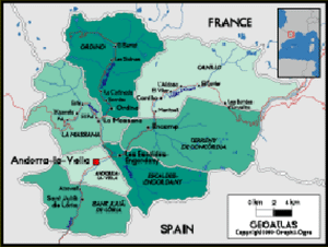 Andorra Political Wall Map