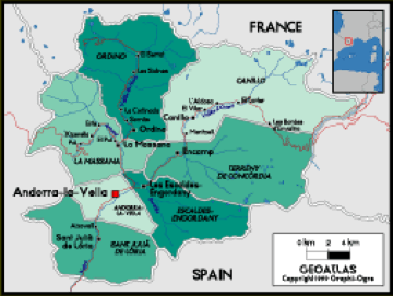 Andorra Political Wall Map Maps.com