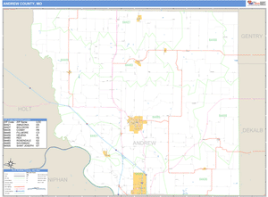 Andrew County, Missouri Zip Code Wall Map