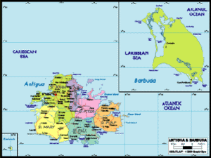 Antigua Political Wall Map