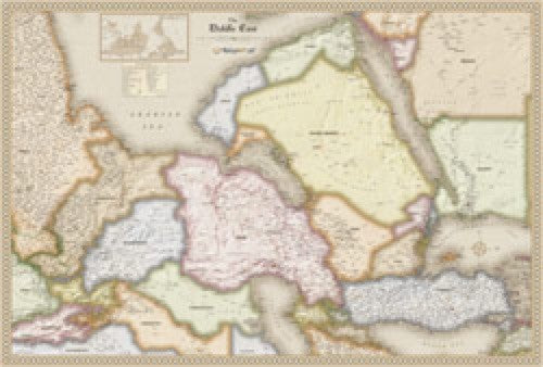 Antique Upside Down Middle East Wall Map Maps.com