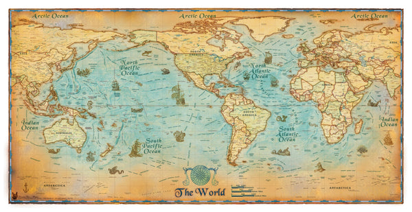 Antique Style World Map Maps.com