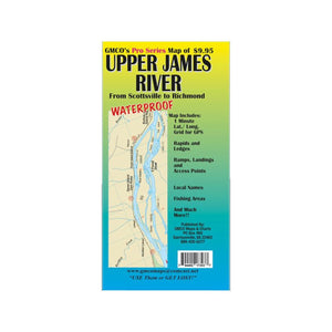 Upper James River Chart & Fishing Map by GMCO Maps & Charts
