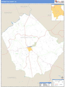 Appomattox County, Virginia Zip Code Wall Map