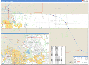 Arapahoe County, Colorado Zip Code Wall Map