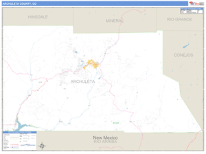 Archuleta County, Colorado Zip Code Wall Map