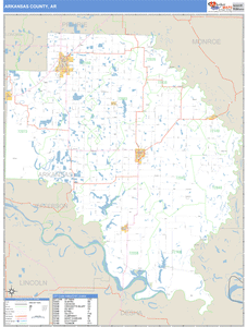 Arkansas County, Arkansas Zip Code Wall Map