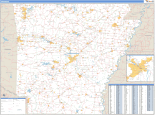 Arkansas ZIP Code Wall Map Market Maps (IDI)