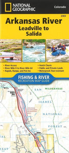 Arkansas River, Leadville to Salida, Colorado Fishing and River Map by National Geographic Maps
