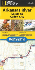 Arkansas River, Salida to Canon City, Colorado Fishing and River Map by National Geographic Maps